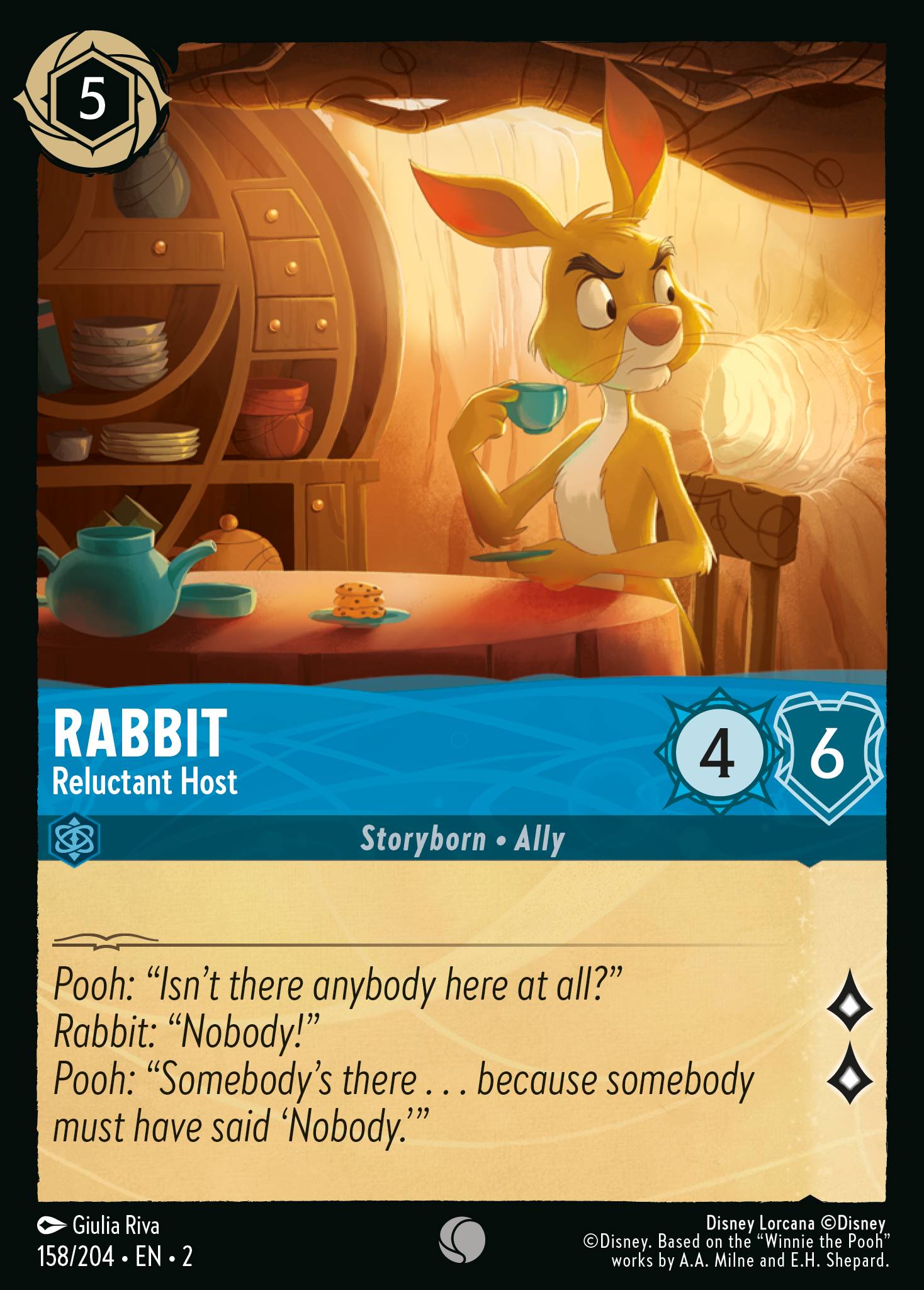 Rabbit — Reluctant Host Disney Lorcana card