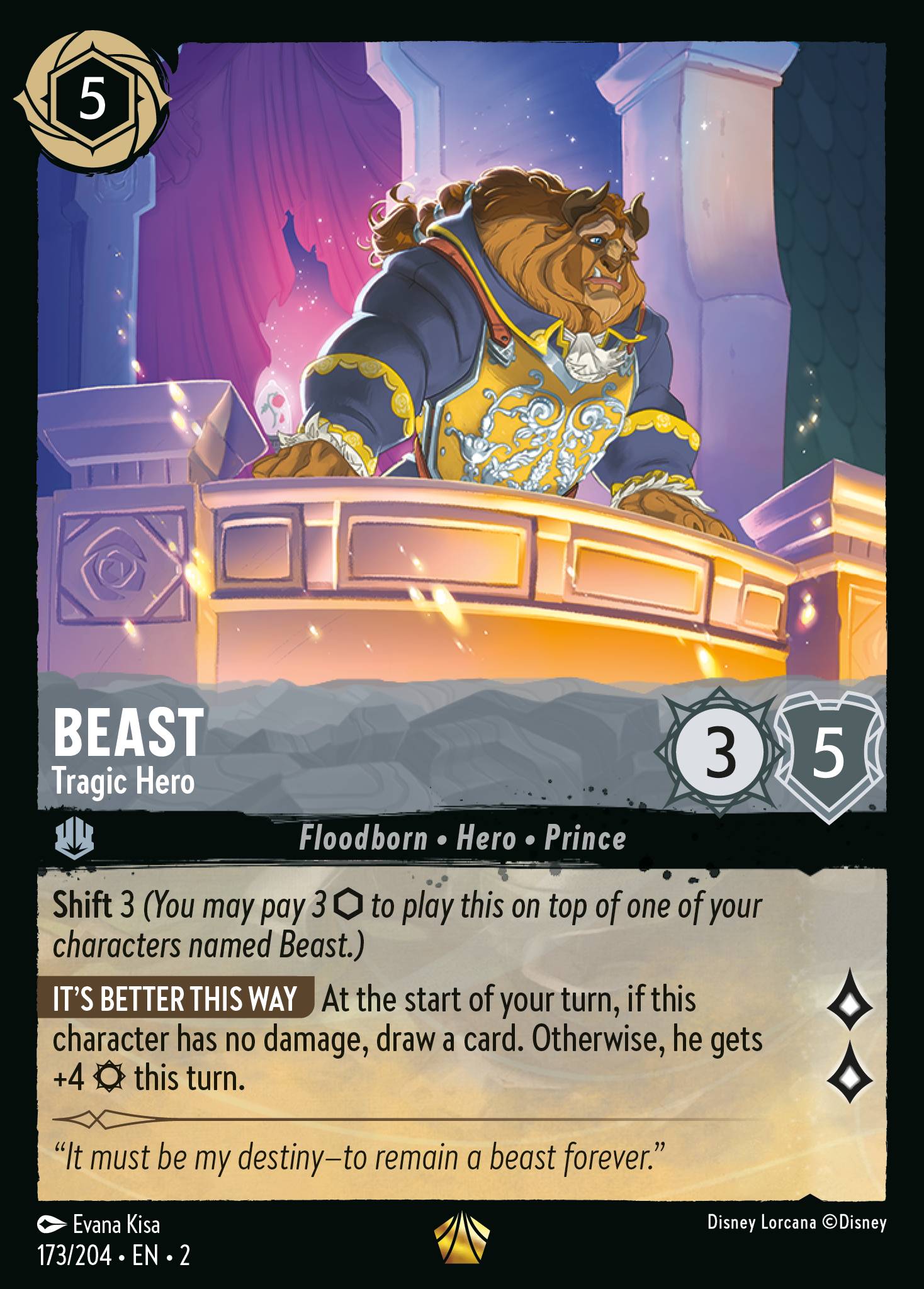 Beast — Tragic Hero Disney Lorcana card