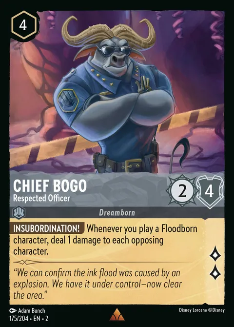 Chief Bogo — Respected Officer Disney Lorcana card
