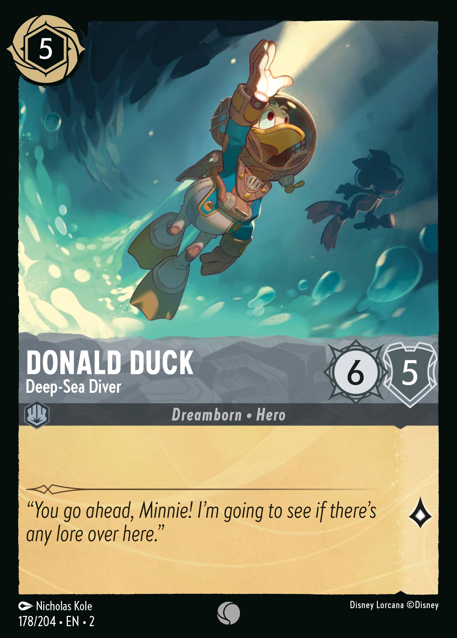Donald Duck — Deep-Sea Diver Disney Lorcana card