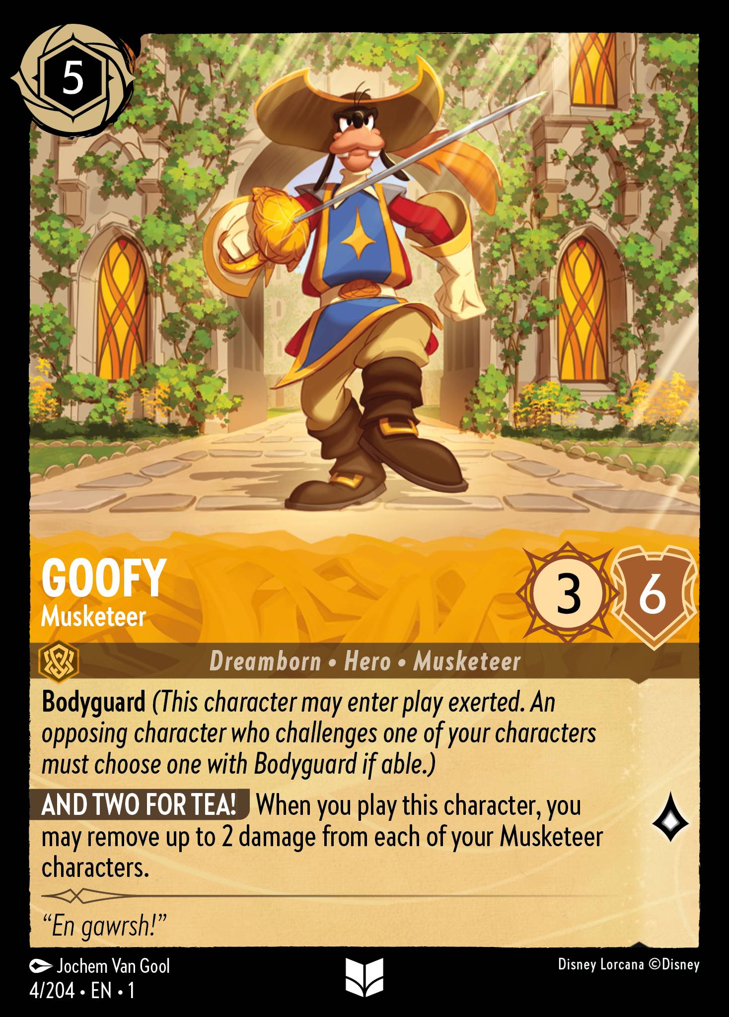 Goofy — Musketeer Disney Lorcana card