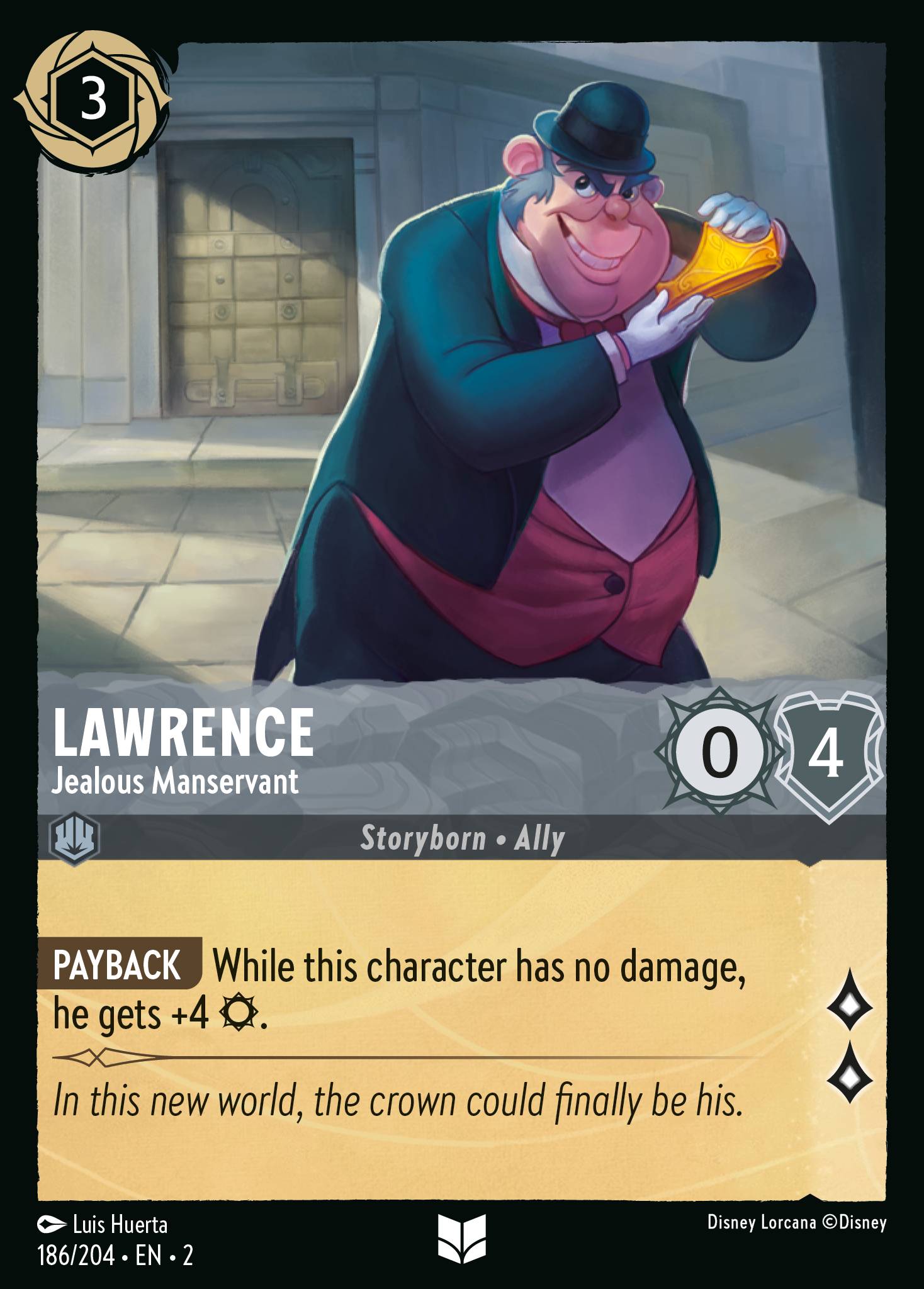 Lawrence — Jealous Manservant Disney Lorcana card