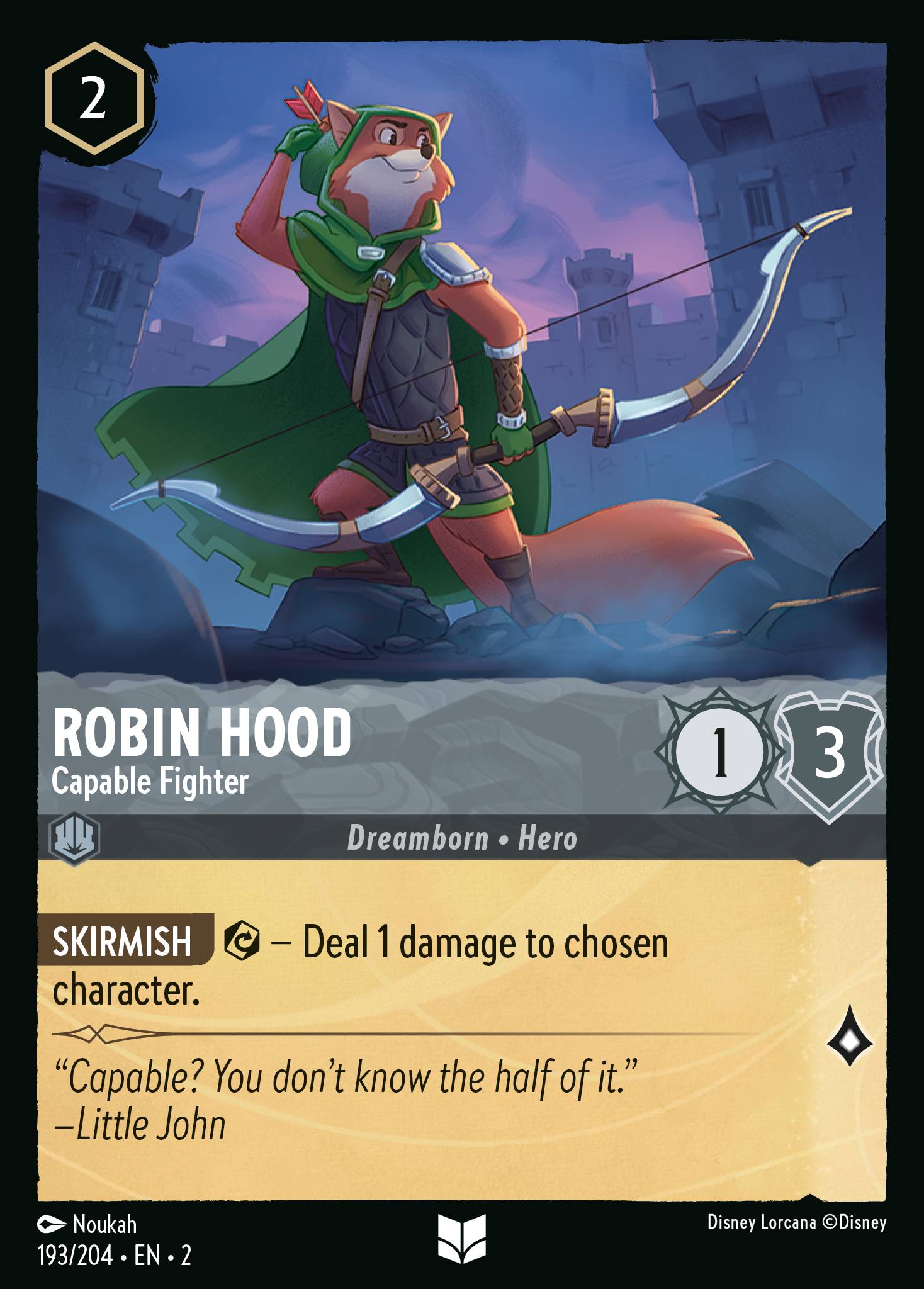 Robin Hood — Capable Fighter Disney Lorcana card