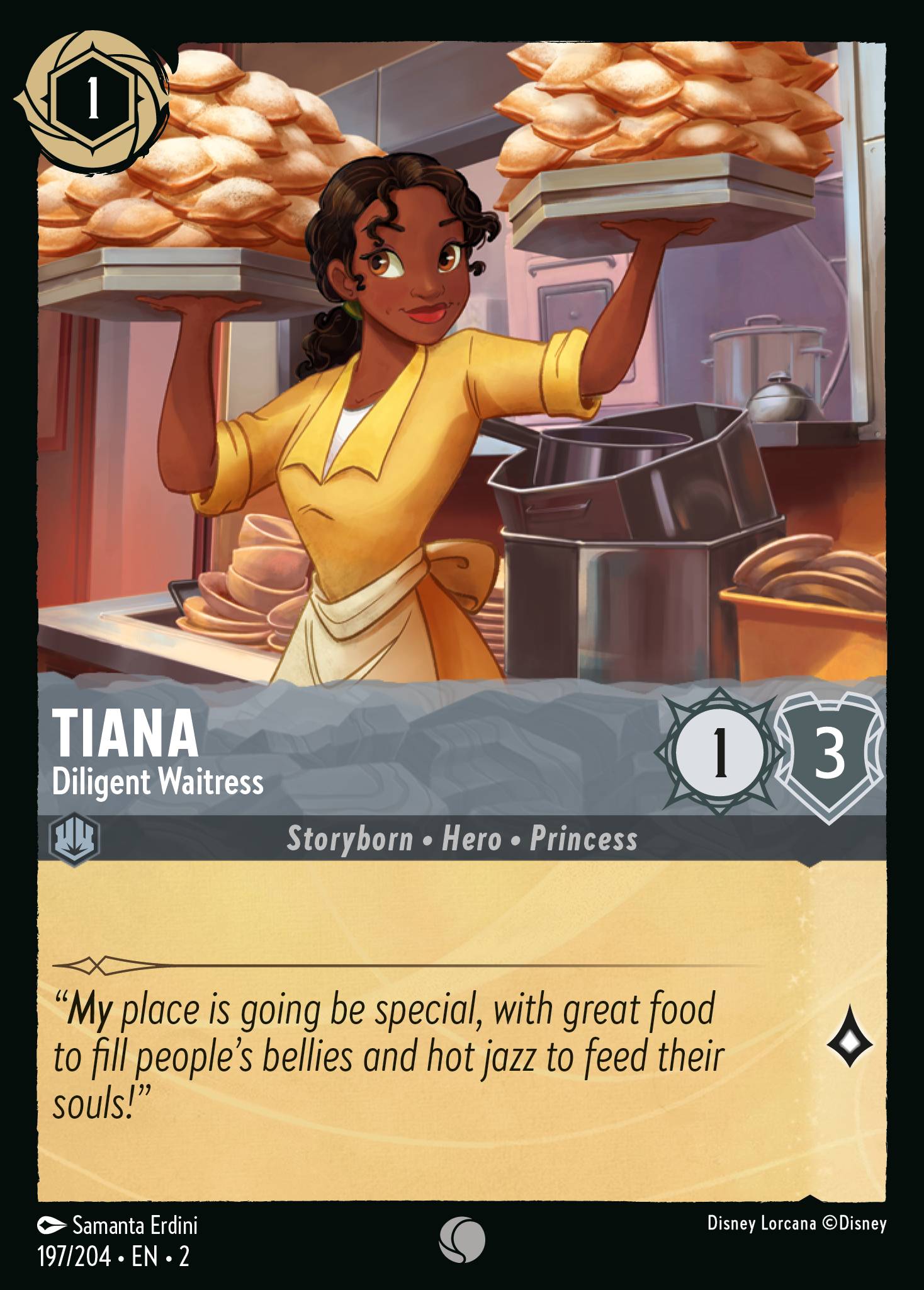 Tiana — Diligent Waitress Disney Lorcana card