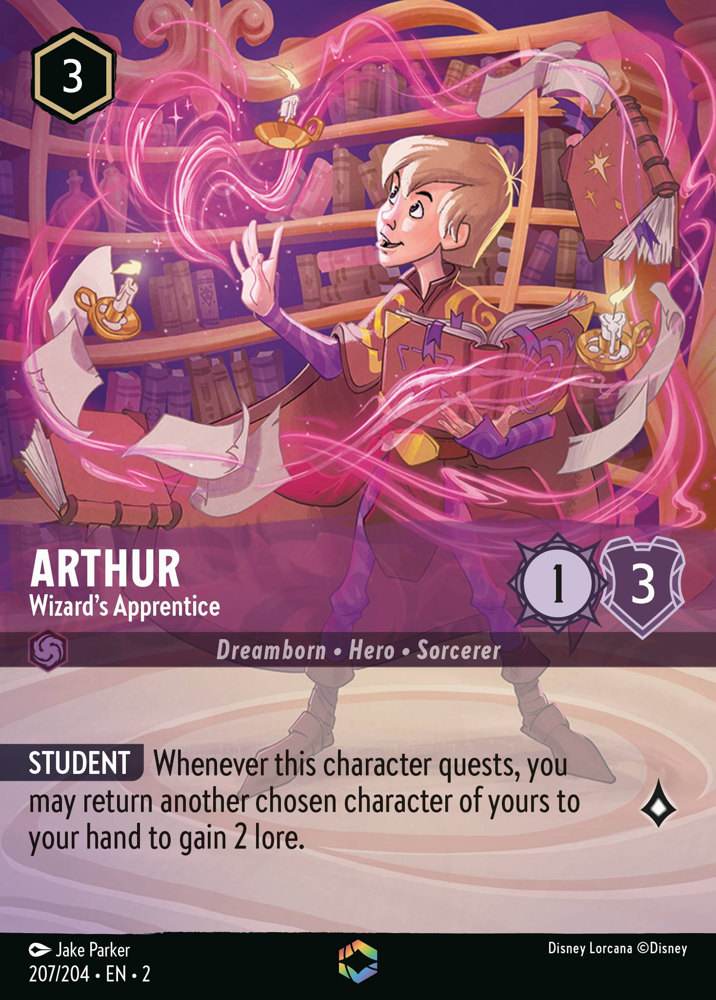 Arthur — Wizard's Apprentice Disney Lorcana card
