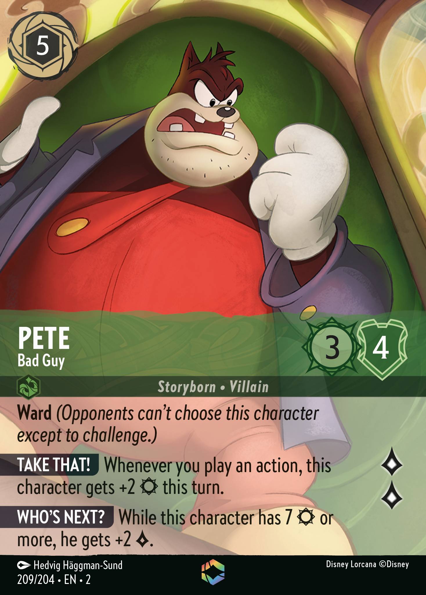 Pete — Bad Guy Disney Lorcana card
