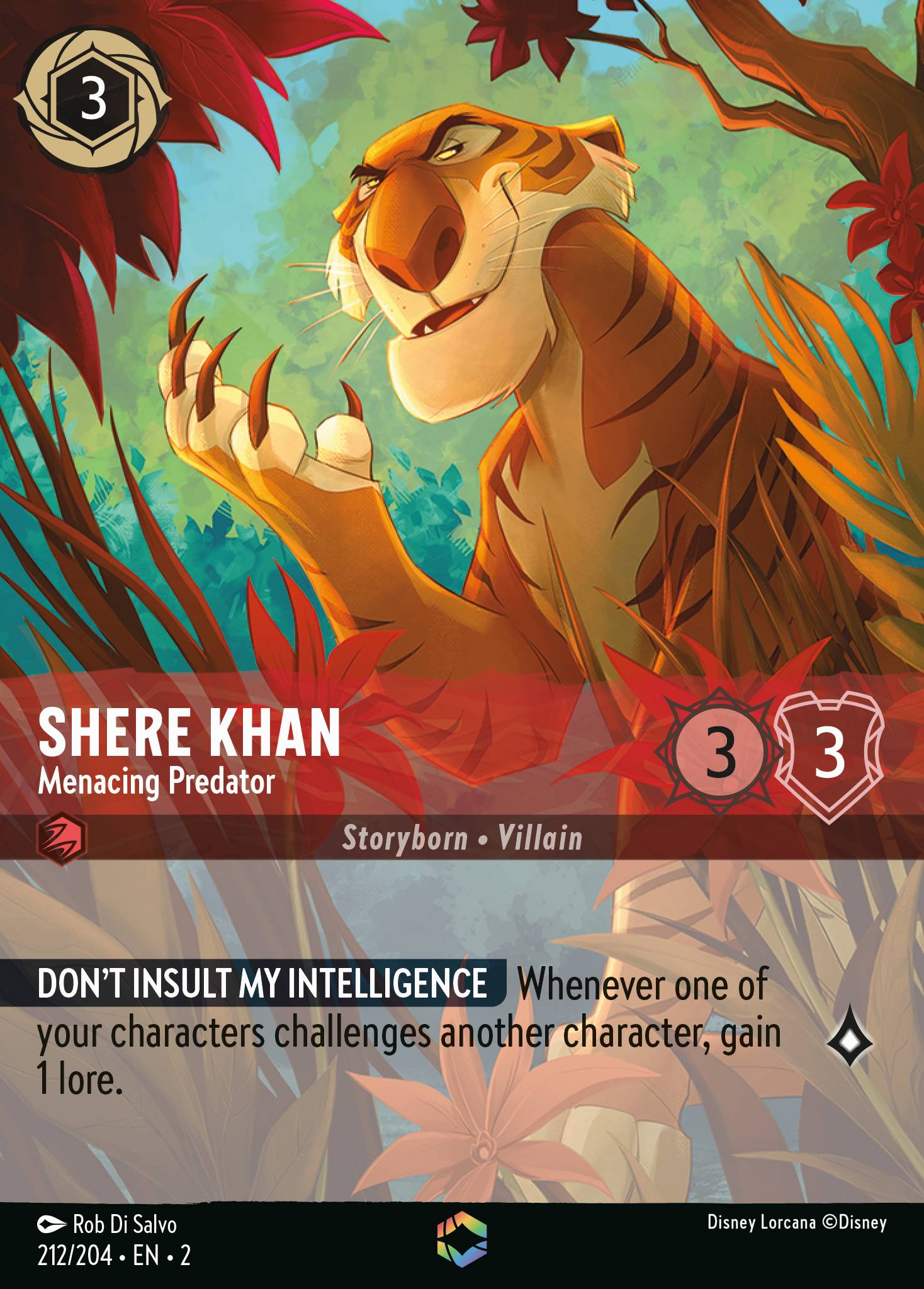 Shere Khan — Menacing Predator Disney Lorcana card