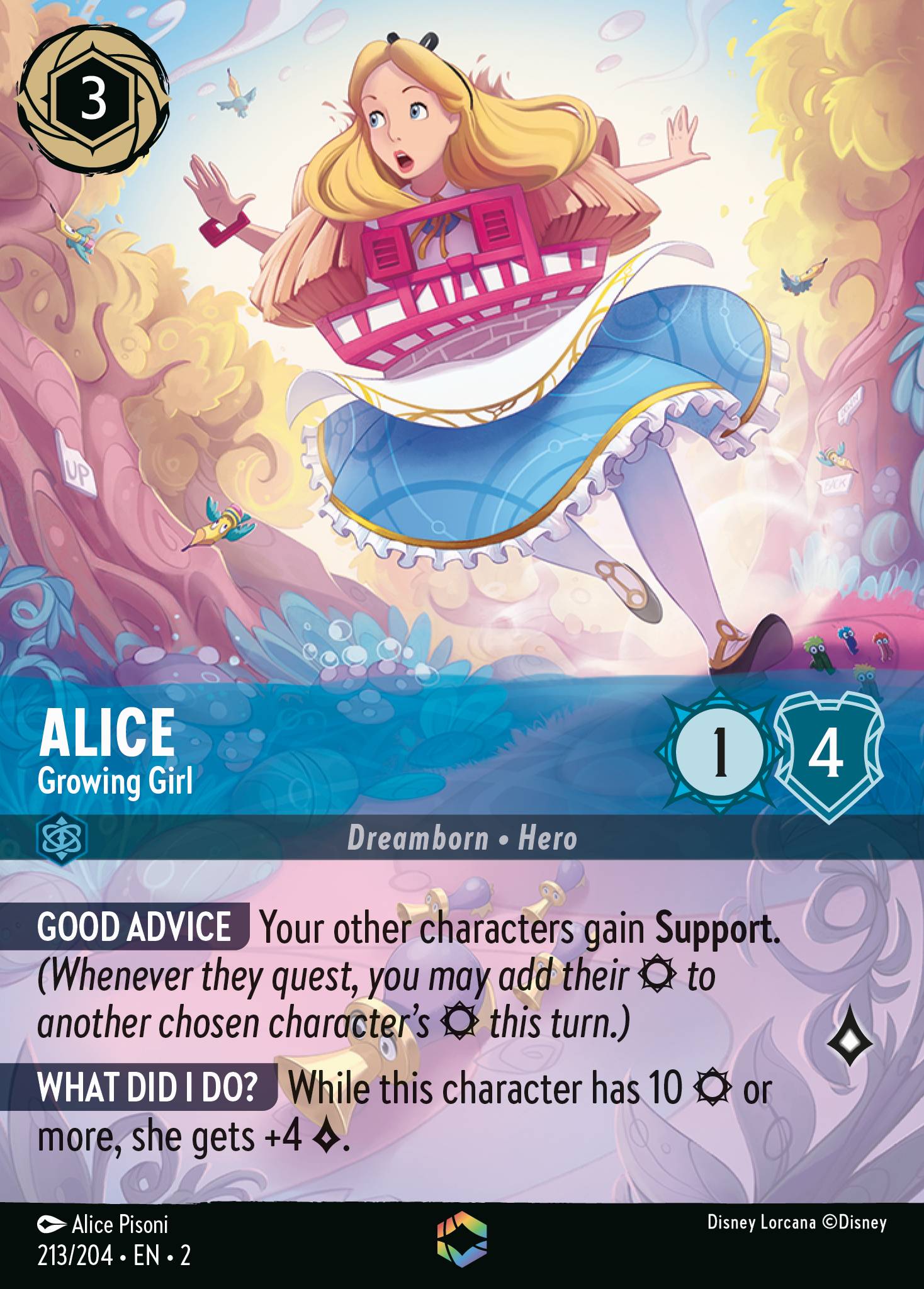 Alice — Growing Girl Disney Lorcana card