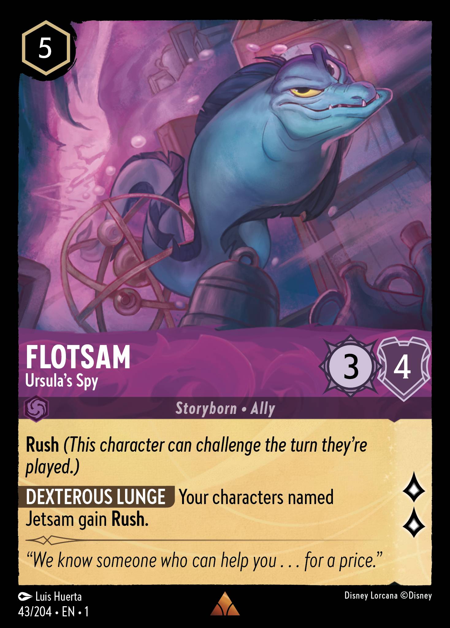 Flotsam — Ursula’s Spy Disney Lorcana card