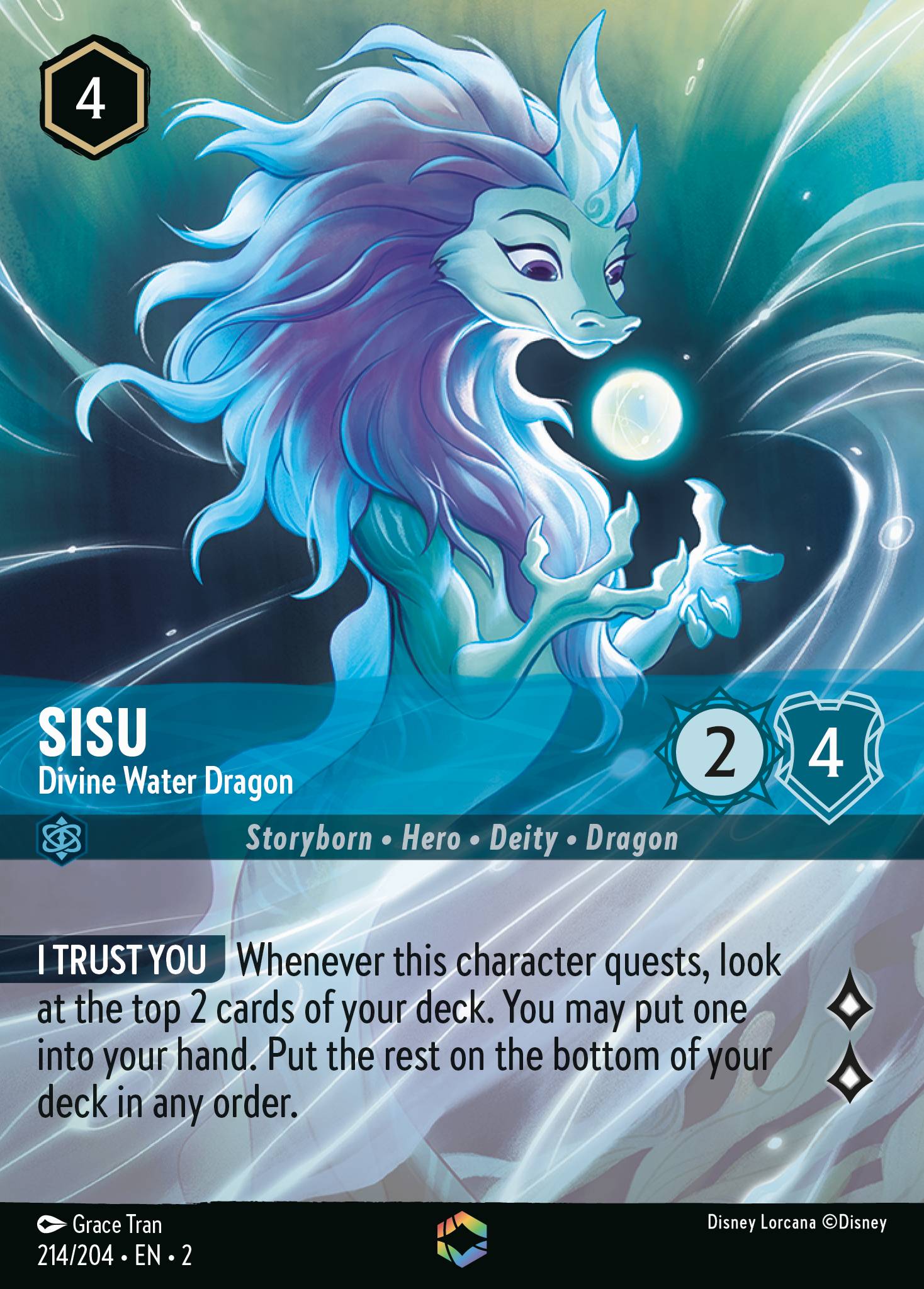 Sisu — Divine Water Dragon Disney Lorcana card