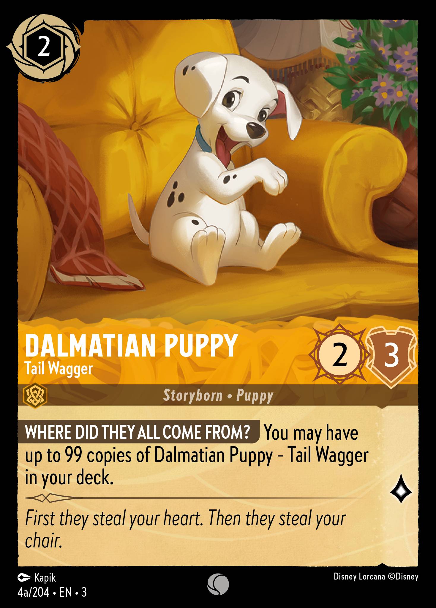 Dalmatian Puppy — Tail Wagger Disney Lorcana card