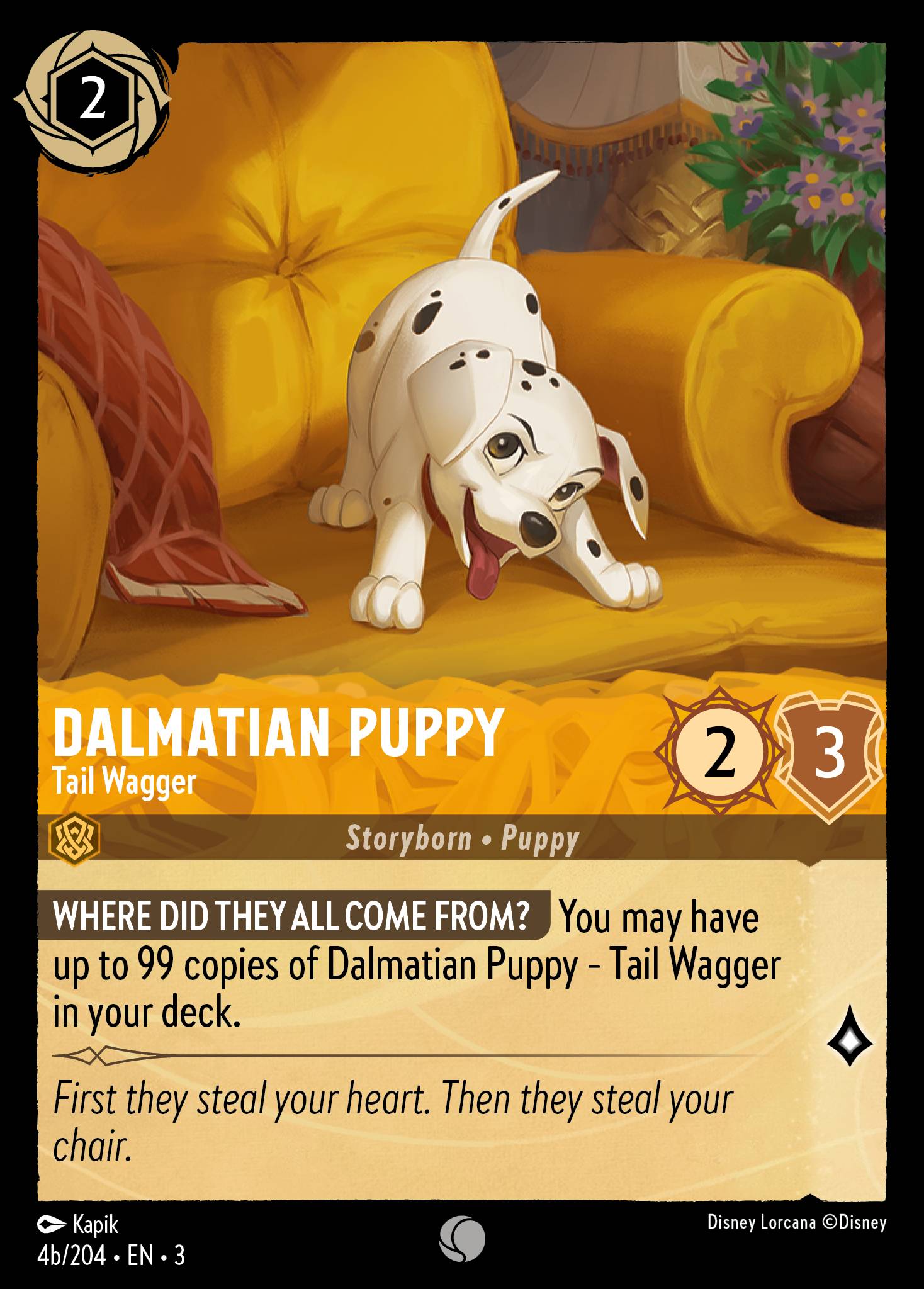 Dalmatian Puppy — Tail Wagger Disney Lorcana card