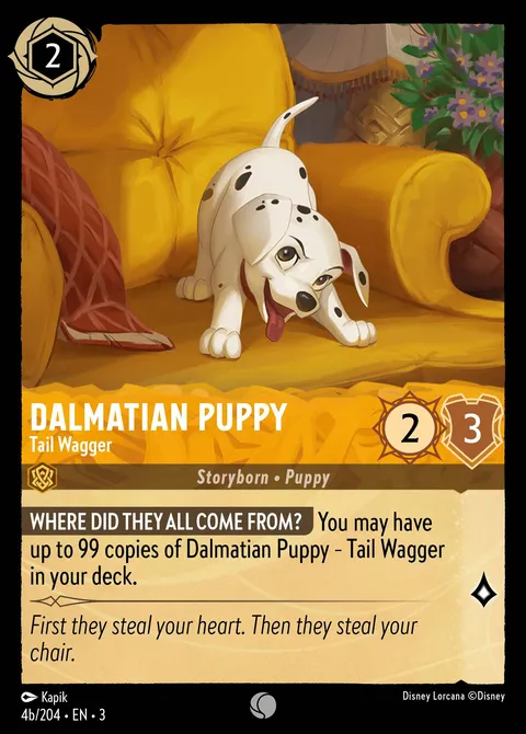 Dalmatian Puppy — Tail Wagger Disney Lorcana card