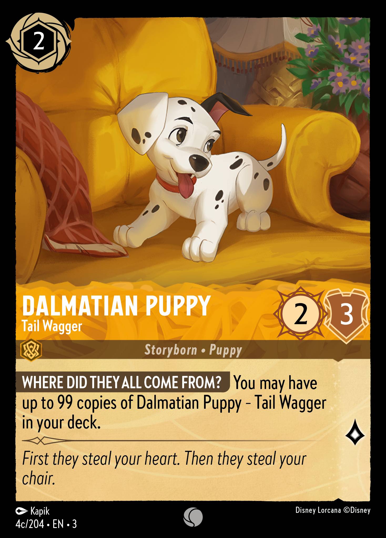 Dalmatian Puppy — Tail Wagger Disney Lorcana card