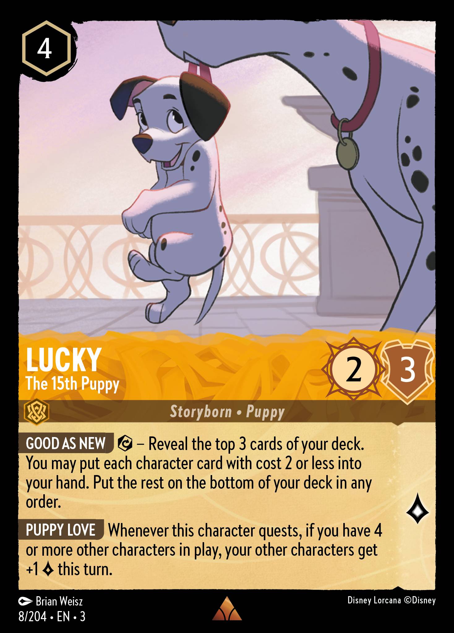 Lucky — The 15th Puppy Disney Lorcana card