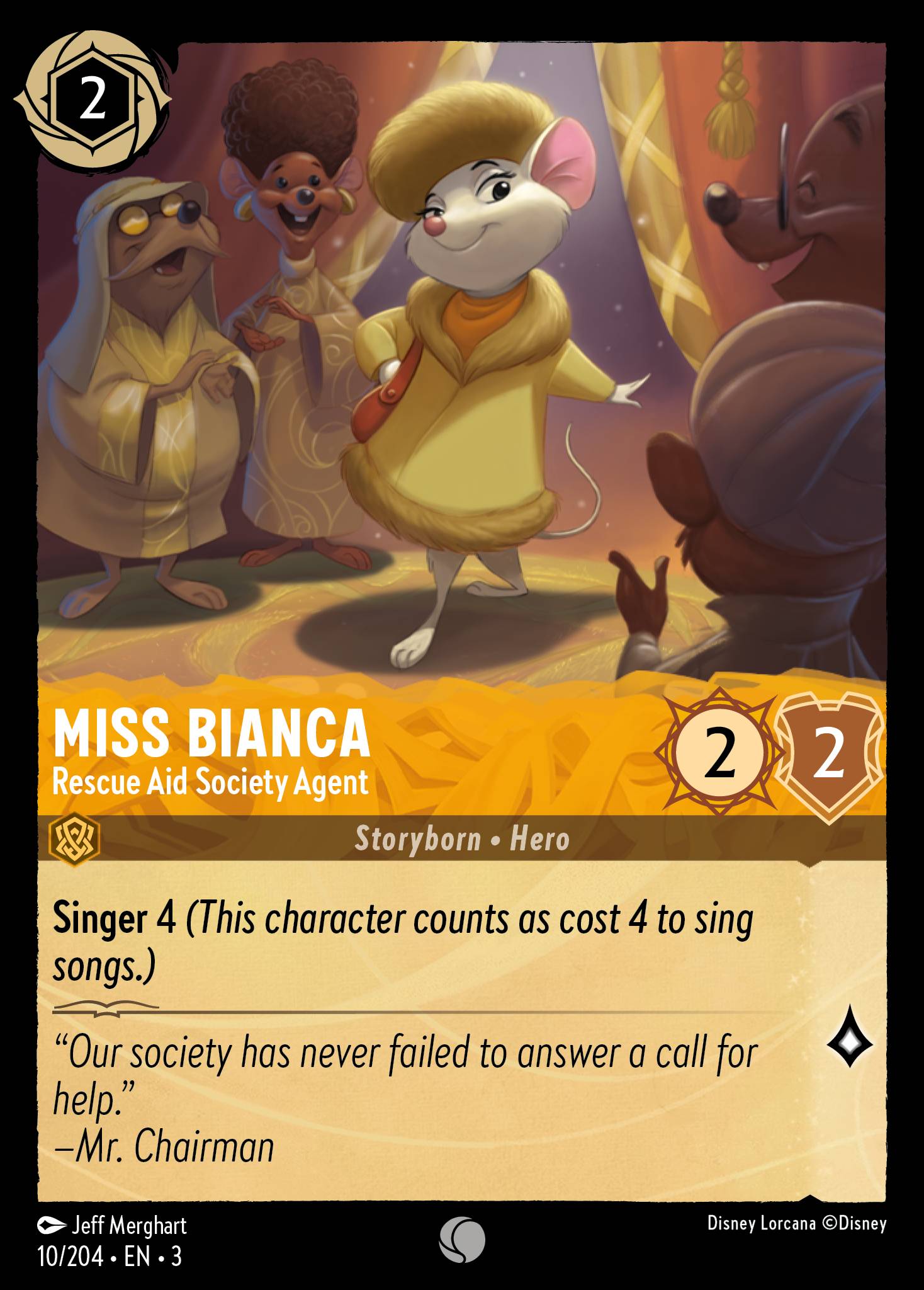 Miss Bianca — Rescue Aid Society Agent Disney Lorcana card