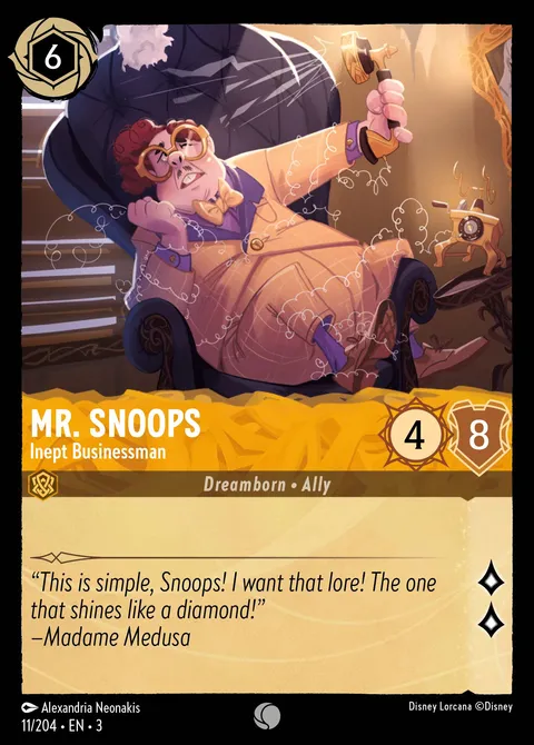 Mr. Snoops — Inept Businessman Disney Lorcana card