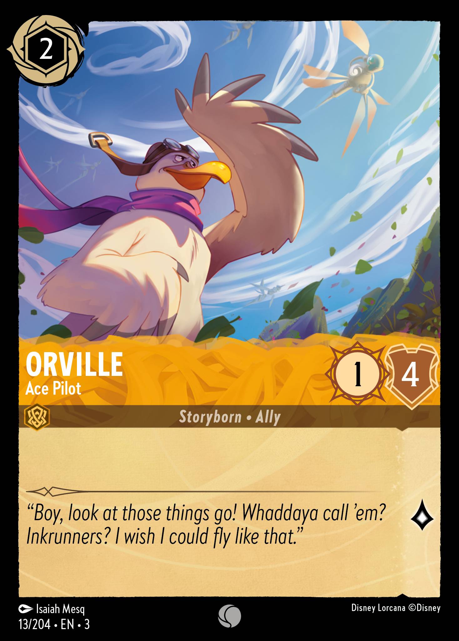 Orville — Ace Pilot Disney Lorcana card