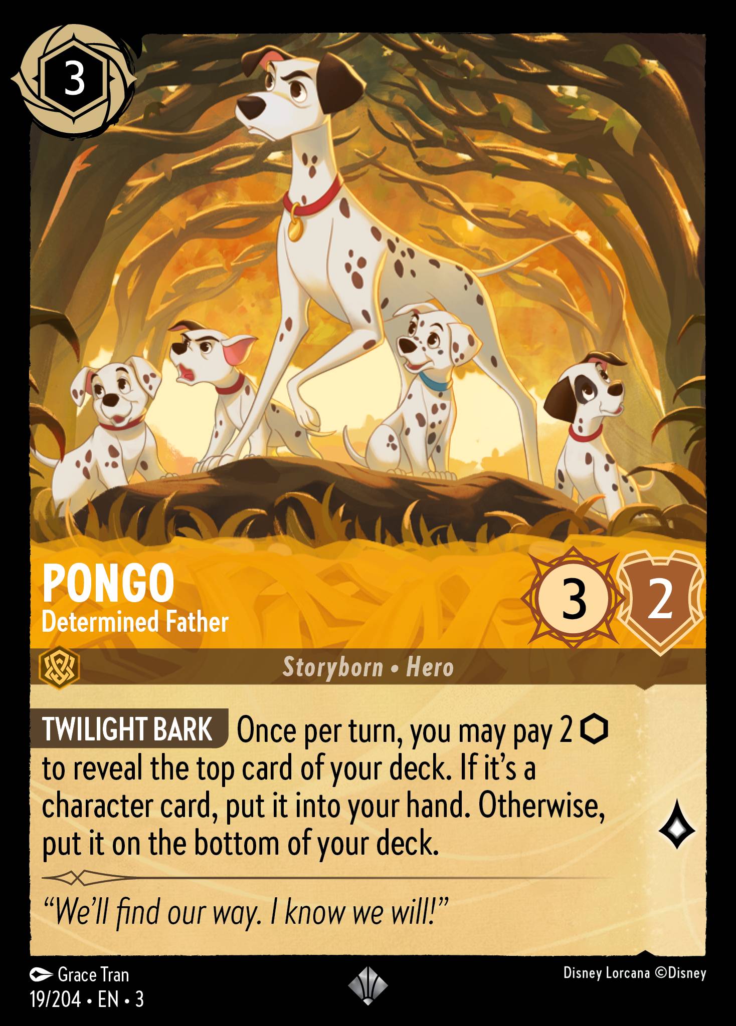 Pongo — Determined Father Disney Lorcana card