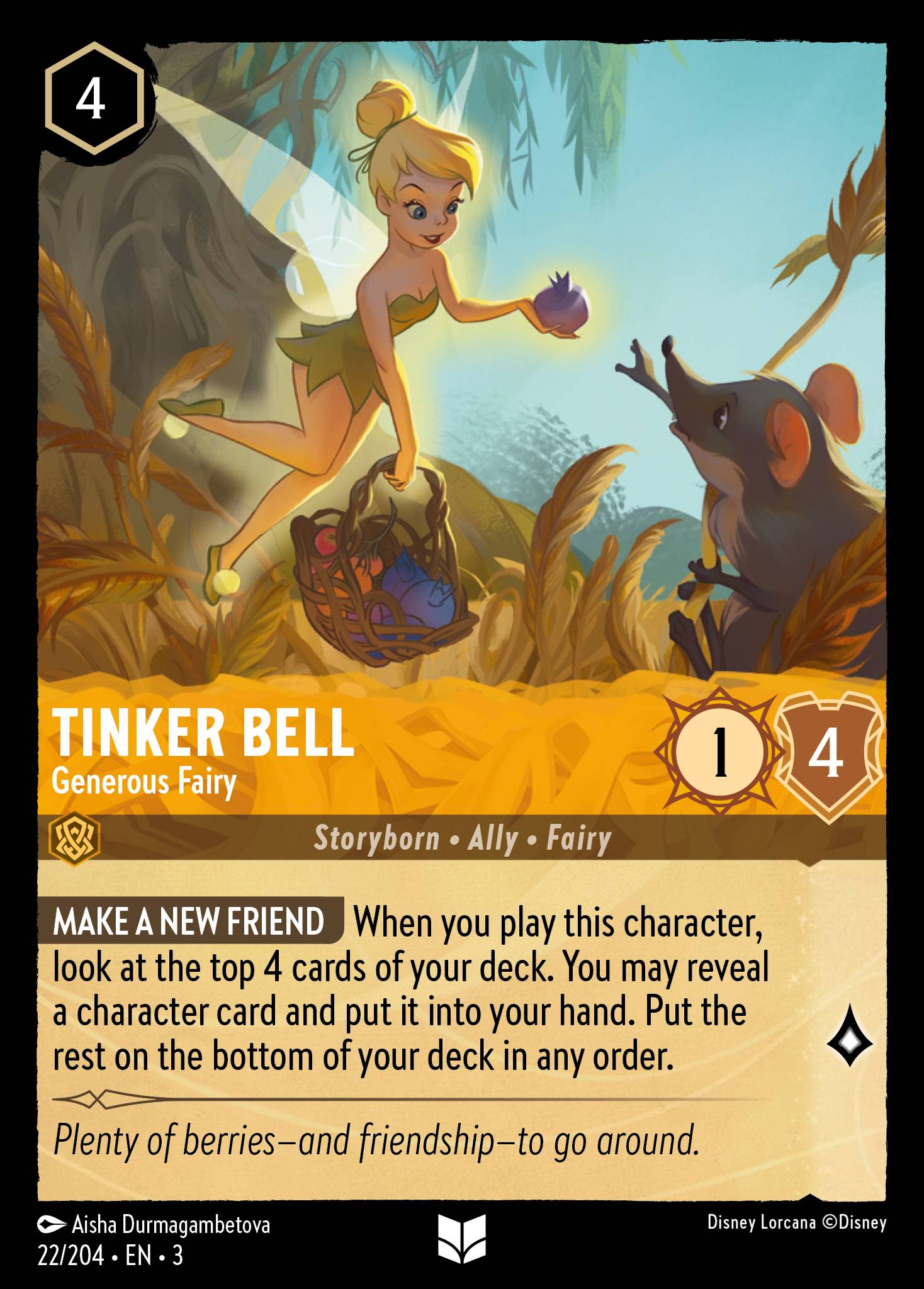 Tinker Bell — Generous Fairy Disney Lorcana card
