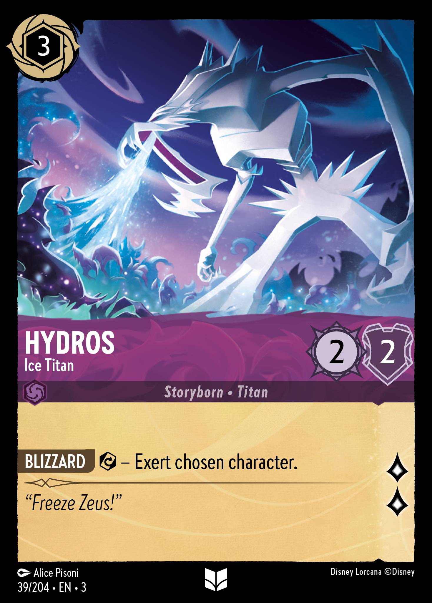 Hydros — Ice Titan Disney Lorcana card