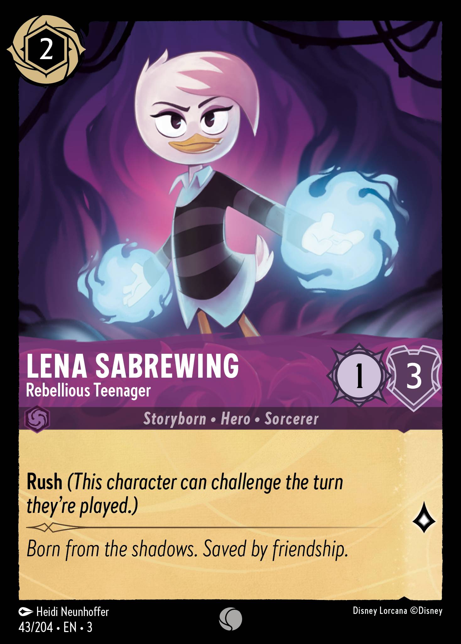 Lena Sabrewing — Rebellious Teenager Disney Lorcana card