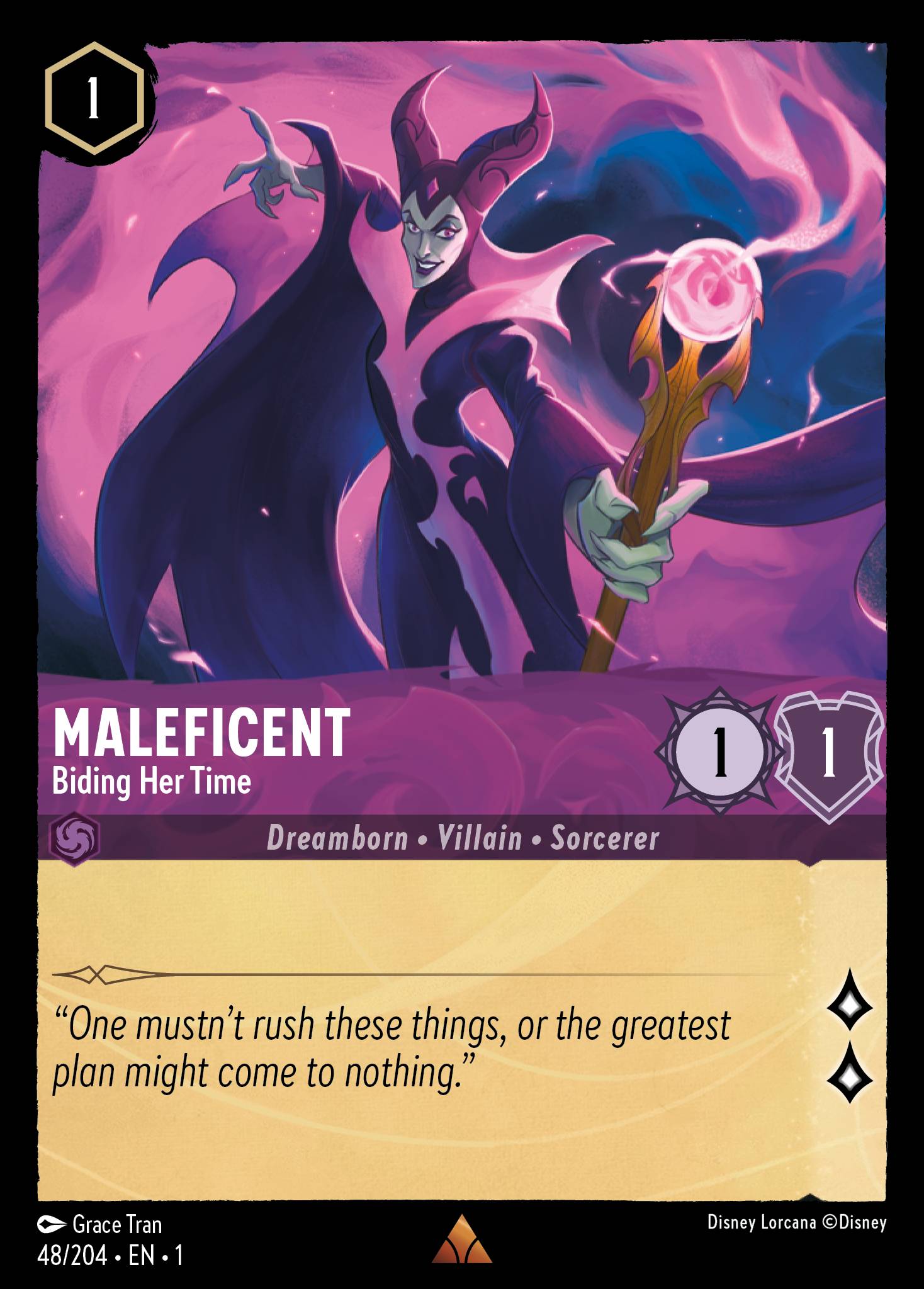 Maleficent — Biding Her Time Disney Lorcana card