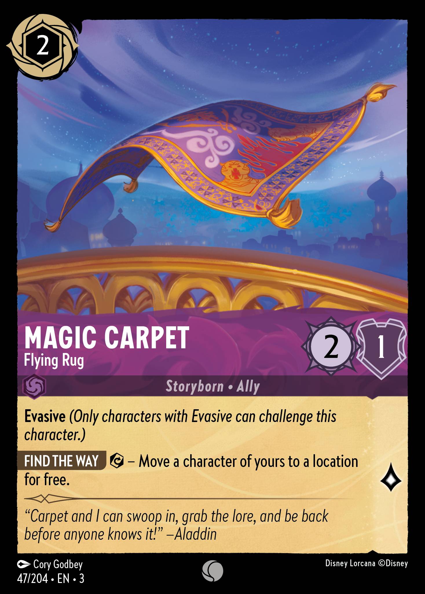 Magic Carpet — Flying Rug Disney Lorcana card