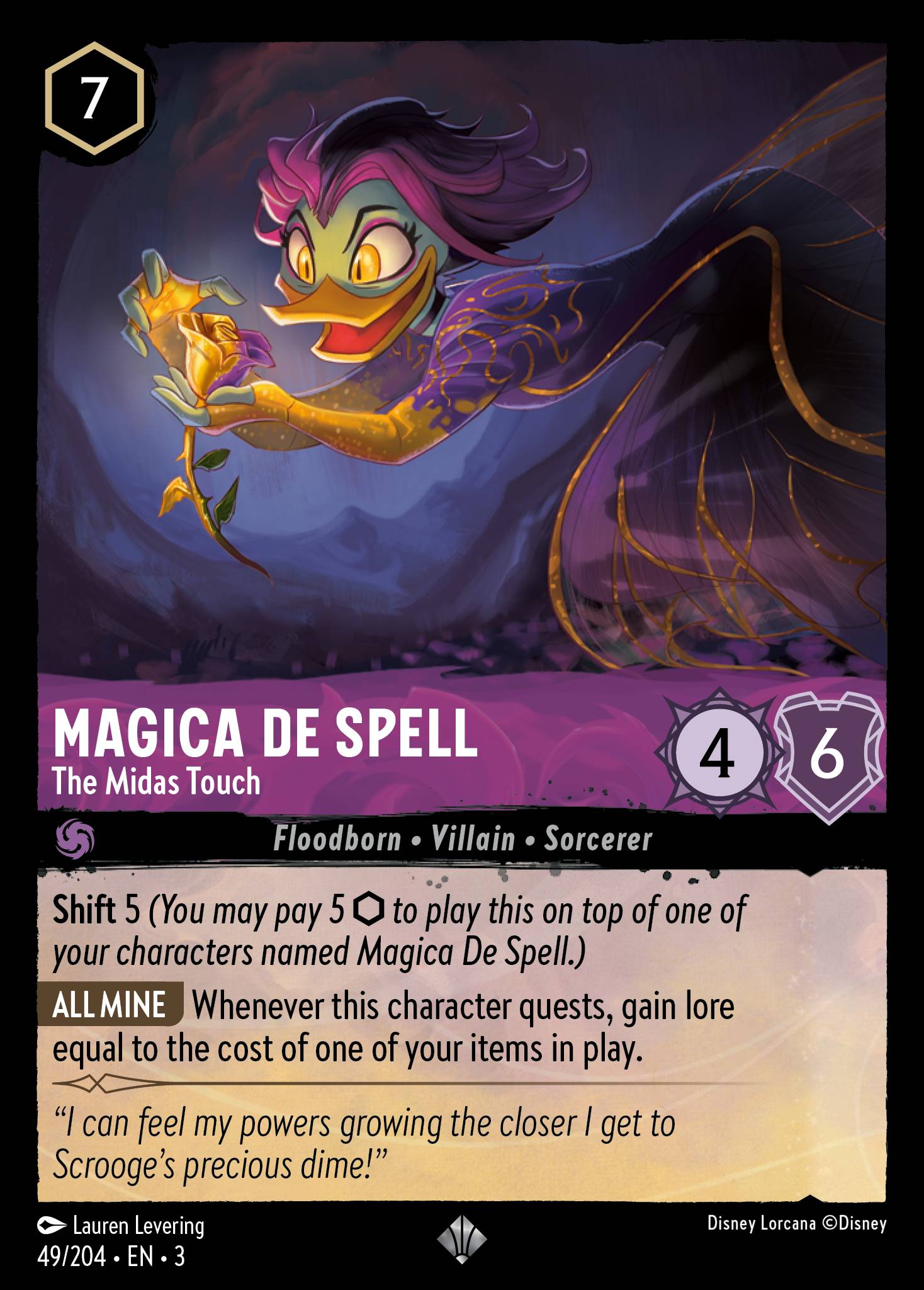 Magica De Spell — The Midas Touch Disney Lorcana card