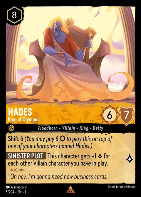 Hades — King of Olympus Disney Lorcana card