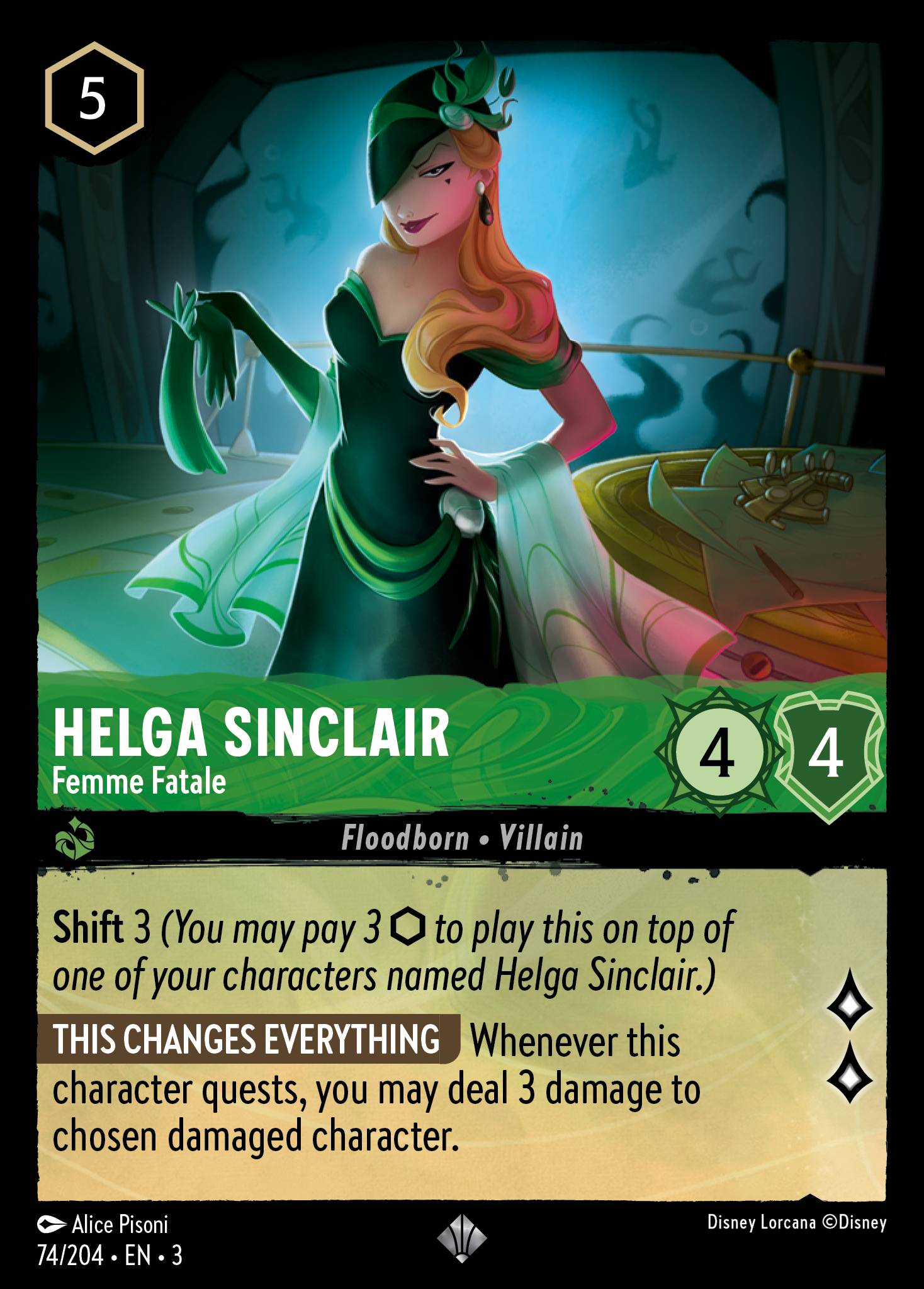 Helga Sinclair — Femme Fatale Disney Lorcana card