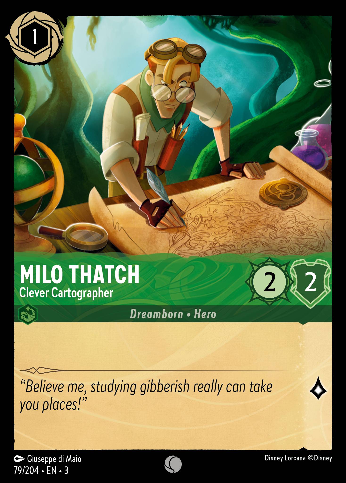 Milo Thatch — Clever Cartographer Disney Lorcana card