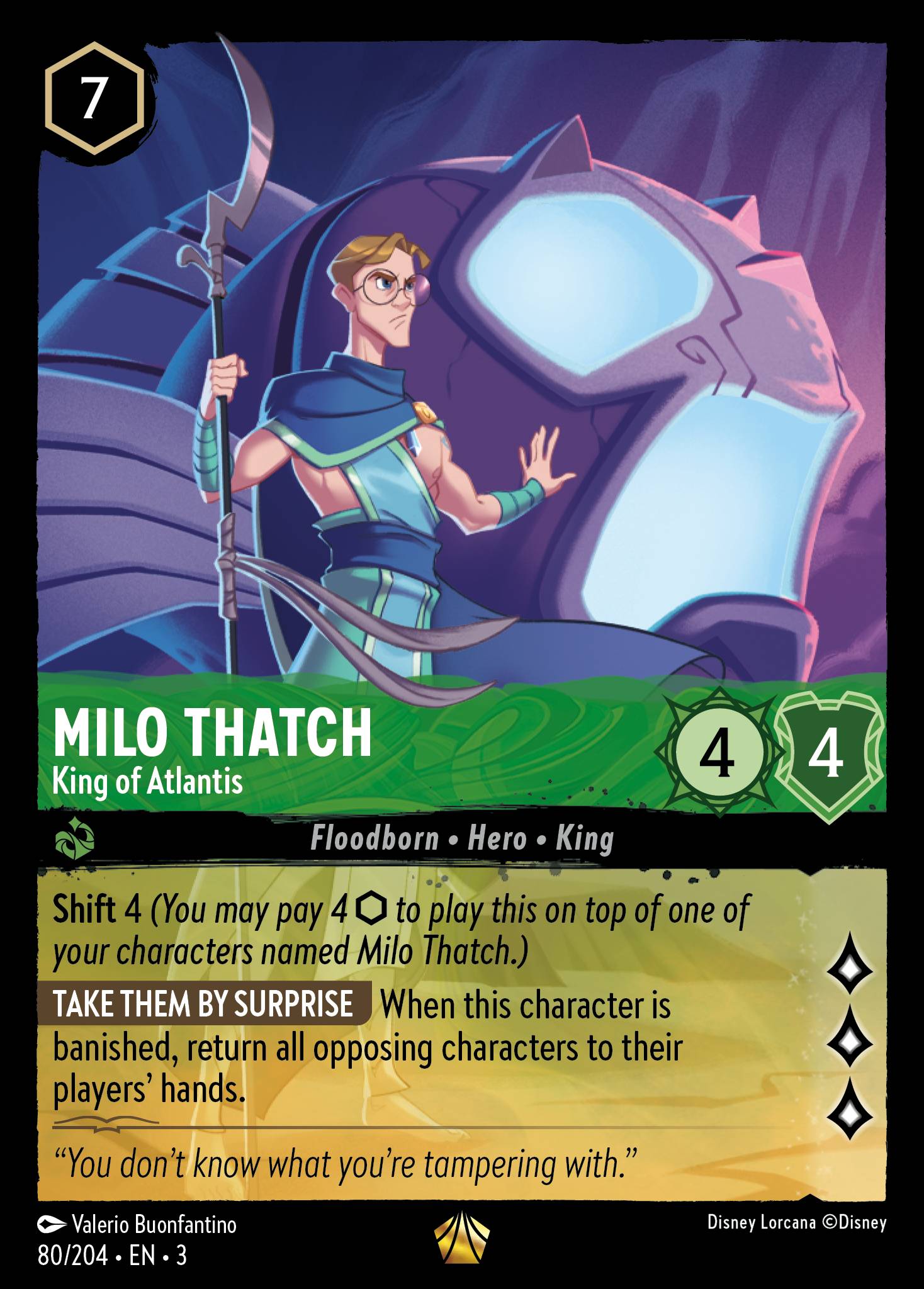 Milo Thatch — King of Atlantis Disney Lorcana card