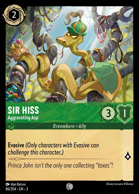Sir Hiss — Aggravating Asp Disney Lorcana card