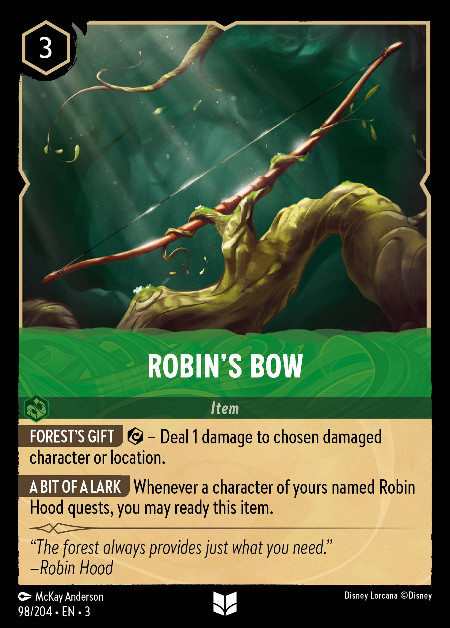 Robin's Bow Disney Lorcana card