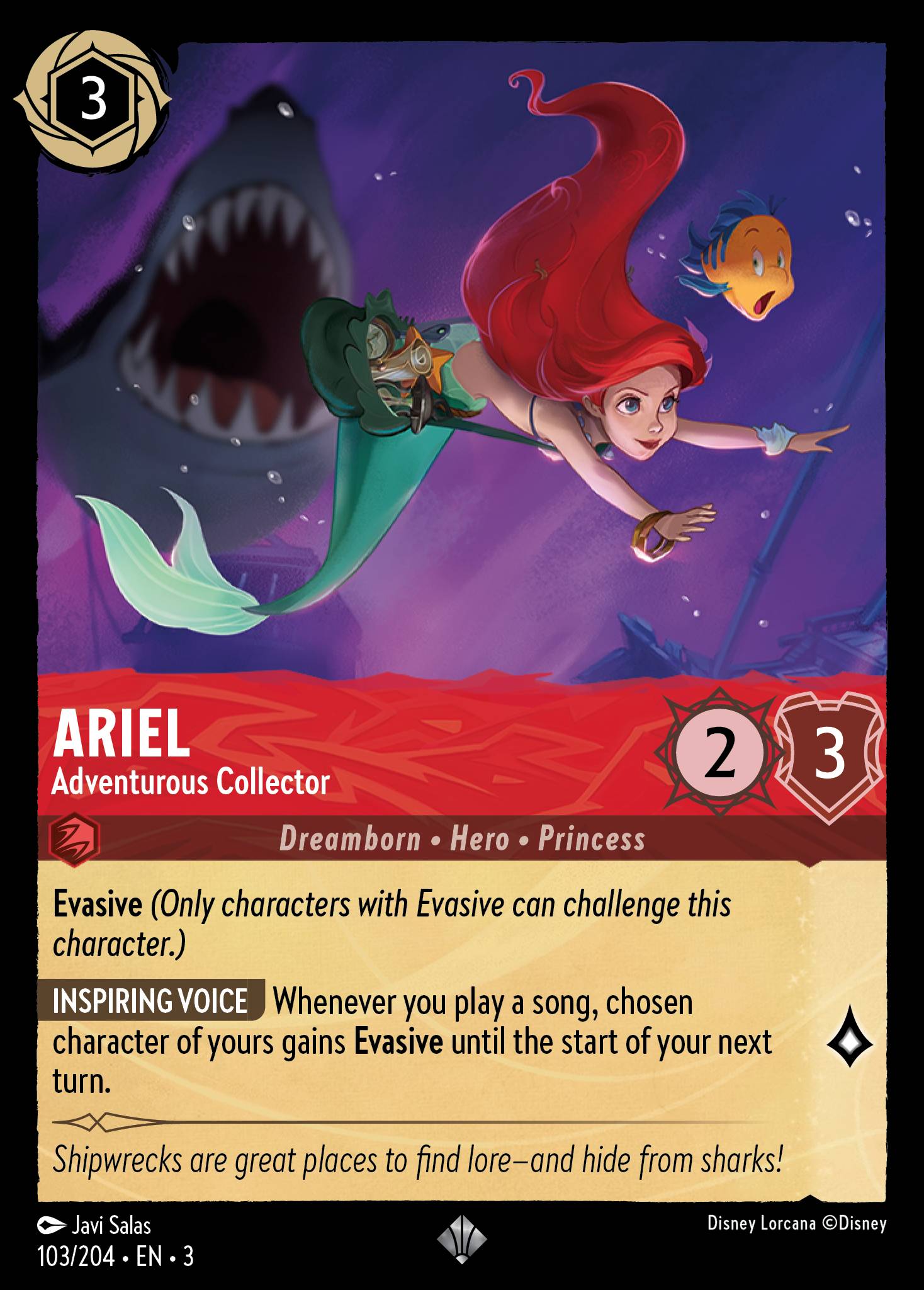 Ariel — Adventurous Collector Disney Lorcana card