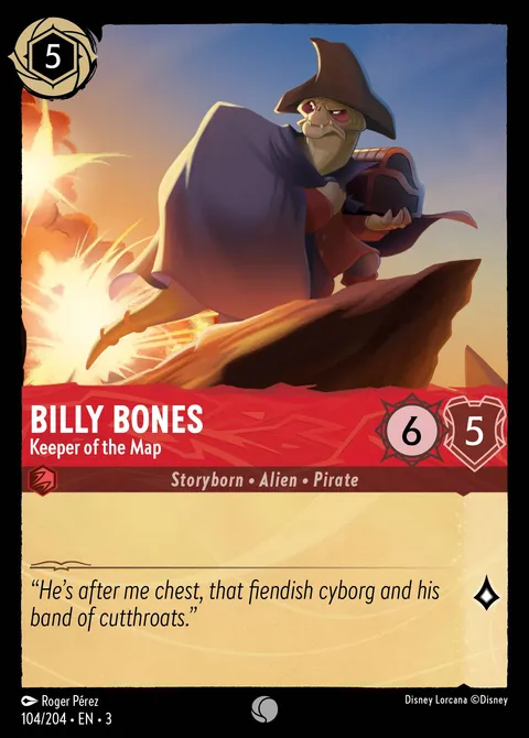 Billy Bones — Keeper of the Map Disney Lorcana card