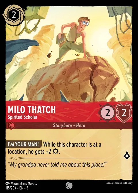 Milo Thatch — Spirited Scholar Disney Lorcana card