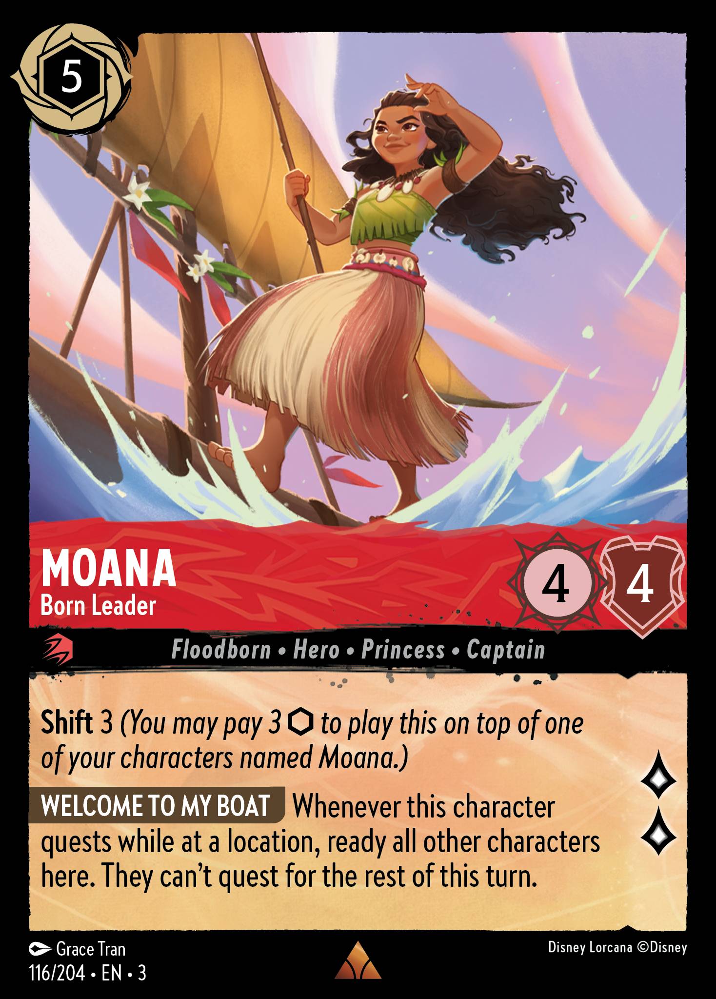 Moana — Born Leader Disney Lorcana card