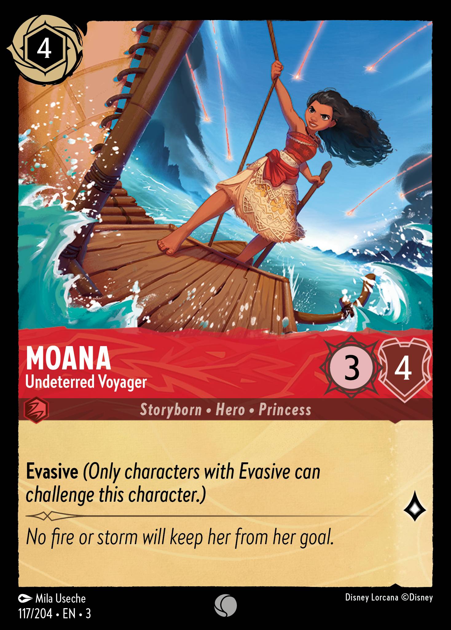 Moana — Undeterred Voyager Disney Lorcana card