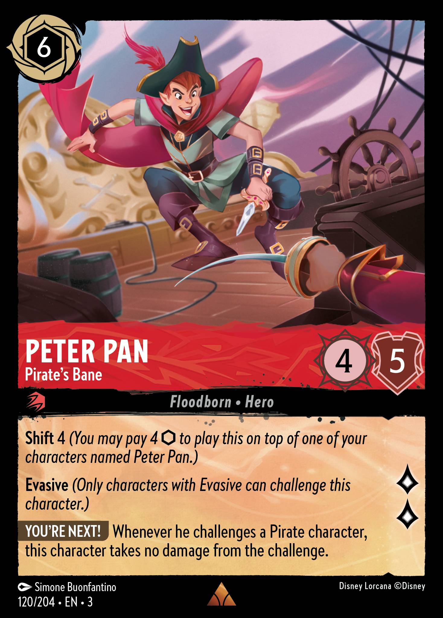 Peter Pan — Pirate's Bane Disney Lorcana card