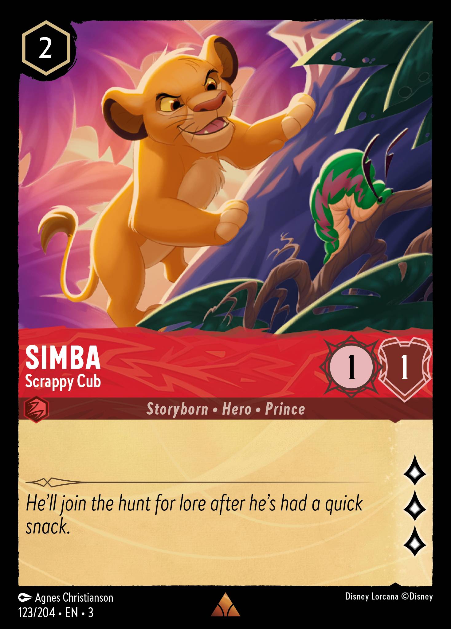 Simba — Scrappy Cub Disney Lorcana card