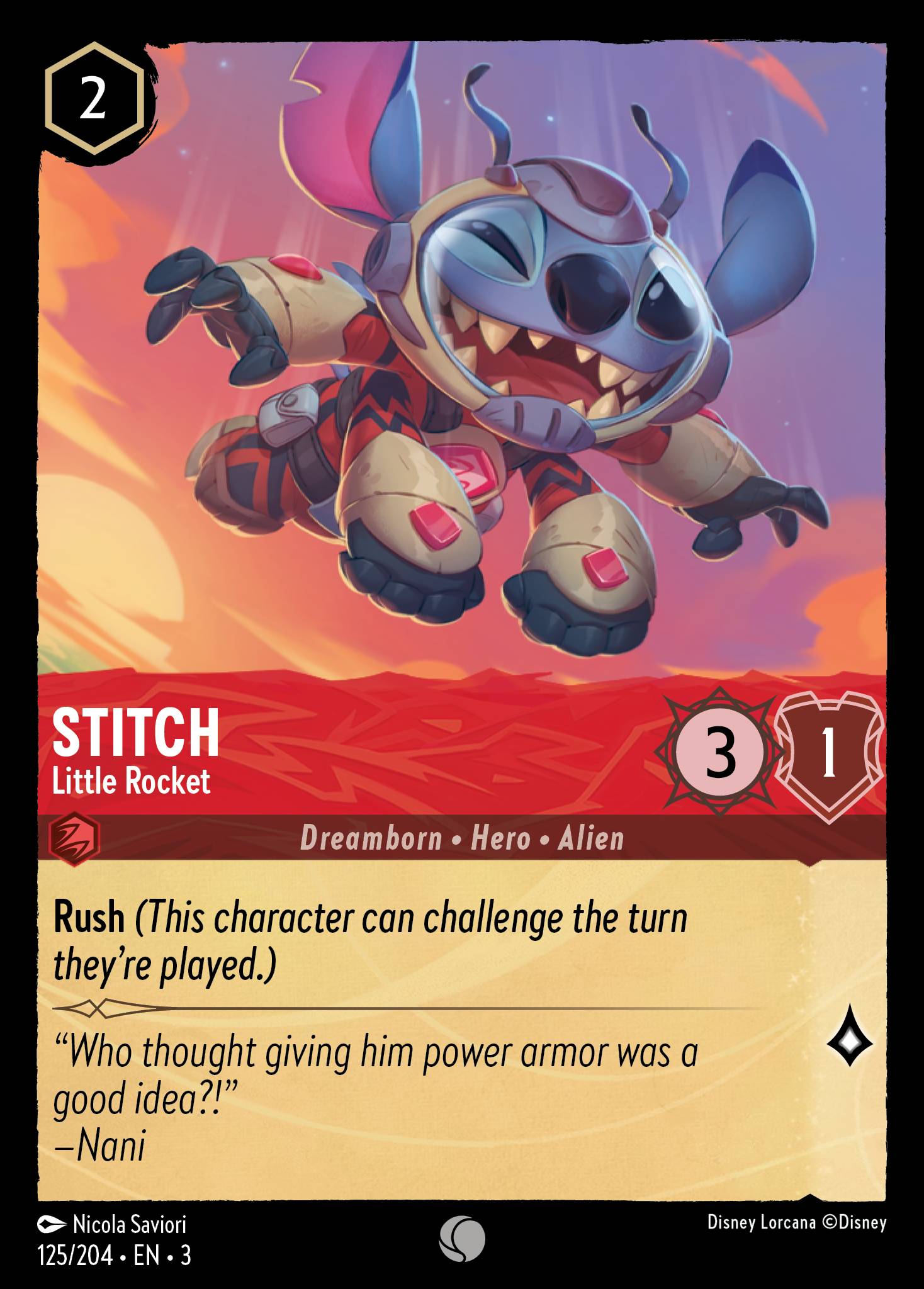 Stitch — Little Rocket Disney Lorcana card