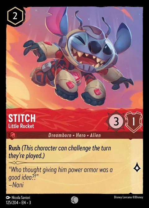 Stitch — Little Rocket Disney Lorcana card