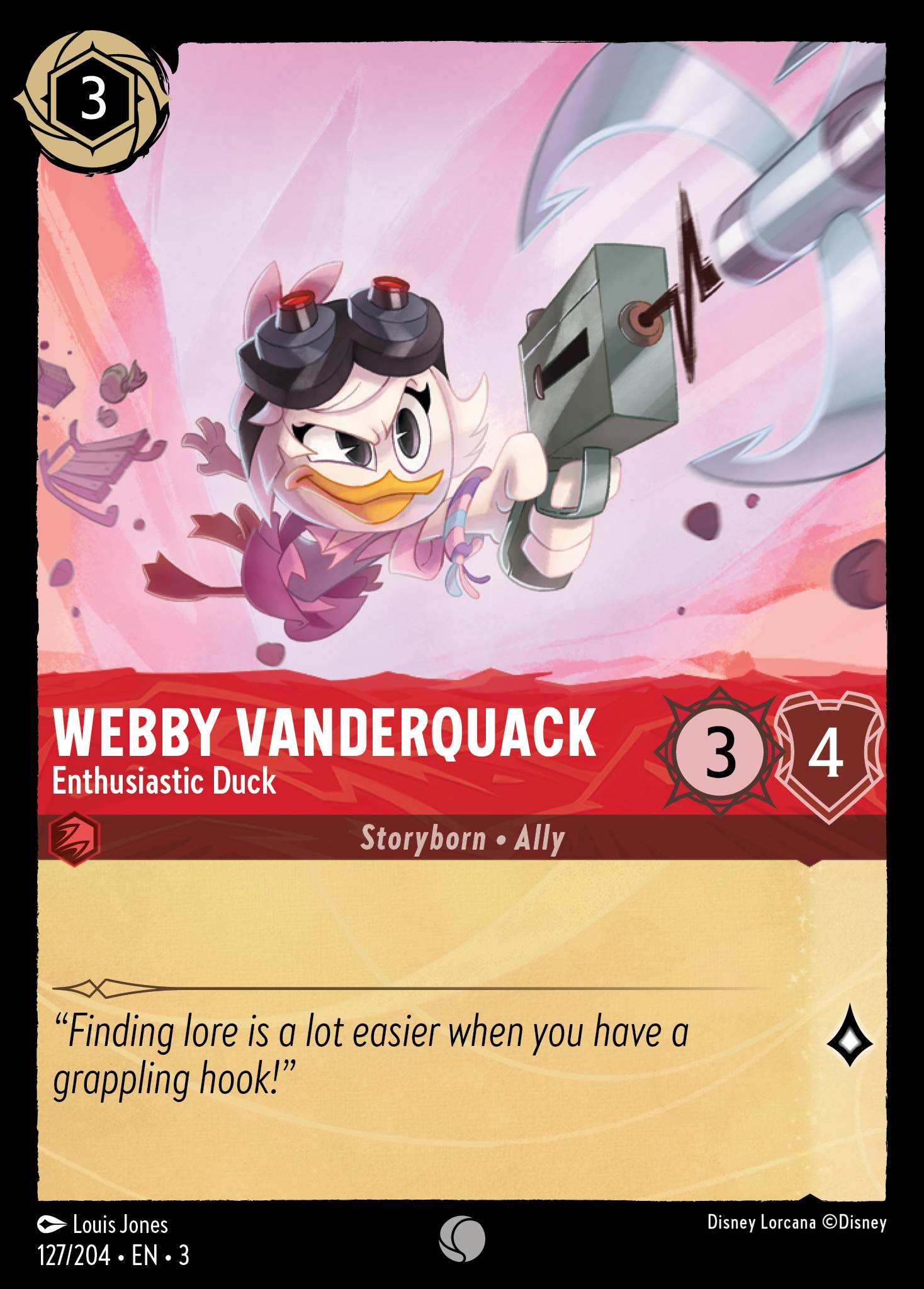 Webby Vanderquack — Enthusiastic Duck Disney Lorcana card