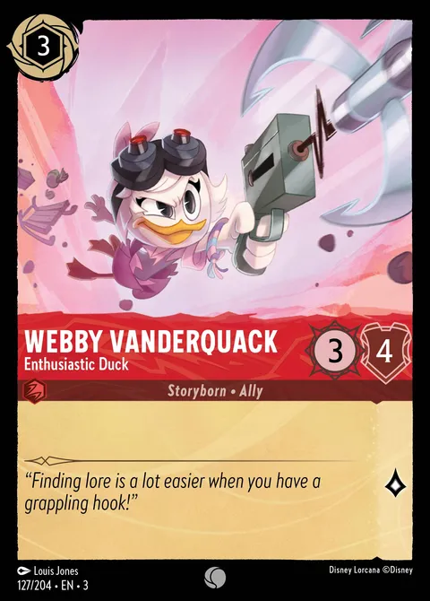 Webby Vanderquack — Enthusiastic Duck Disney Lorcana card