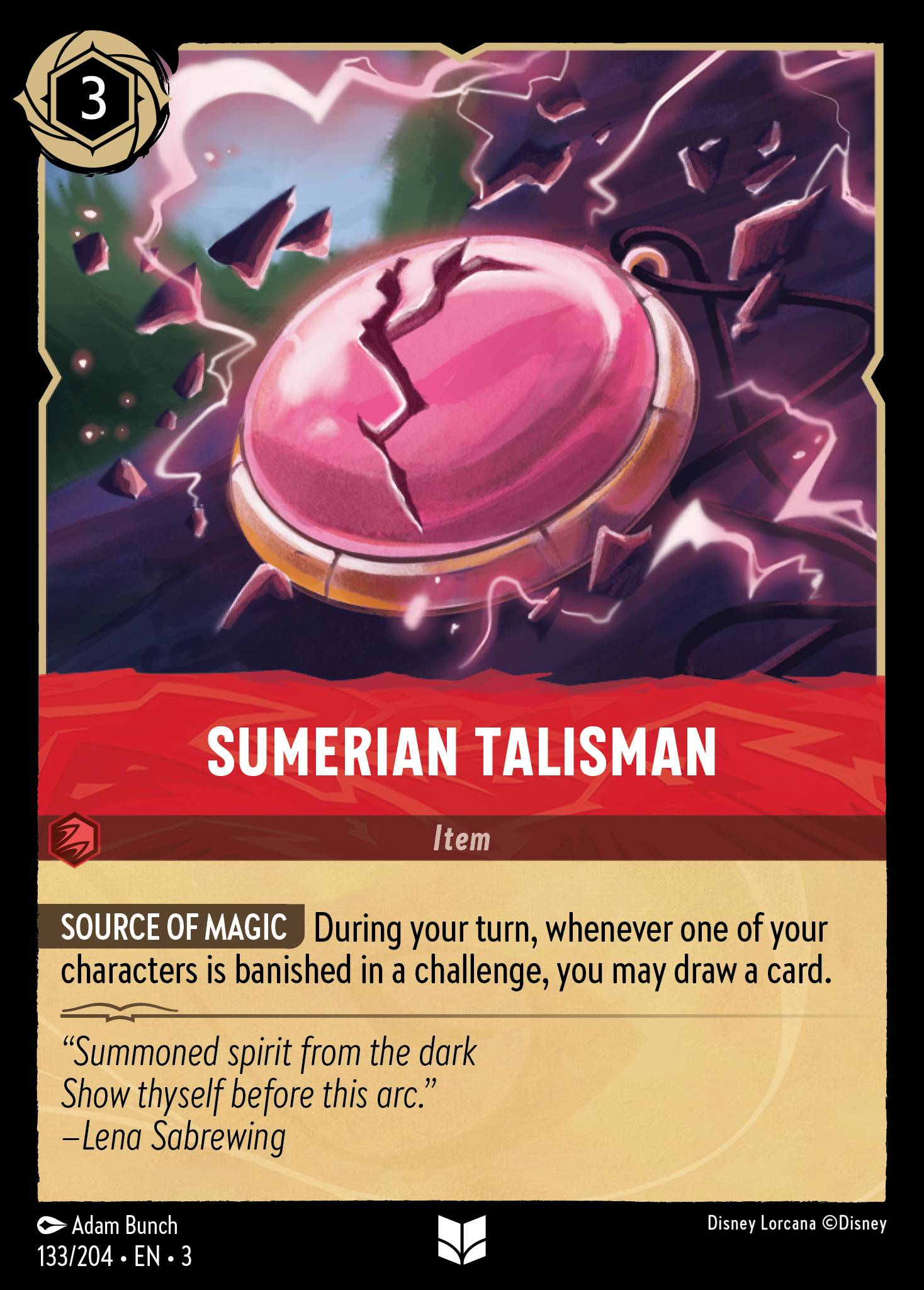 Sumerian Talisman Disney Lorcana card