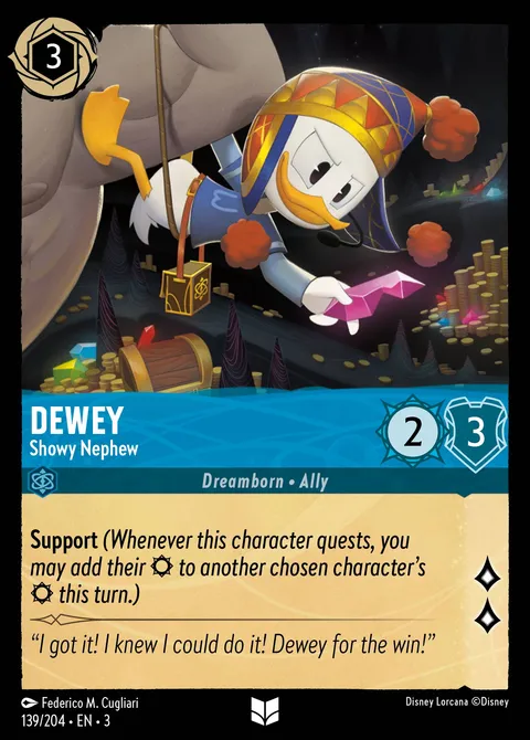 Dewey — Showy Nephew Disney Lorcana card
