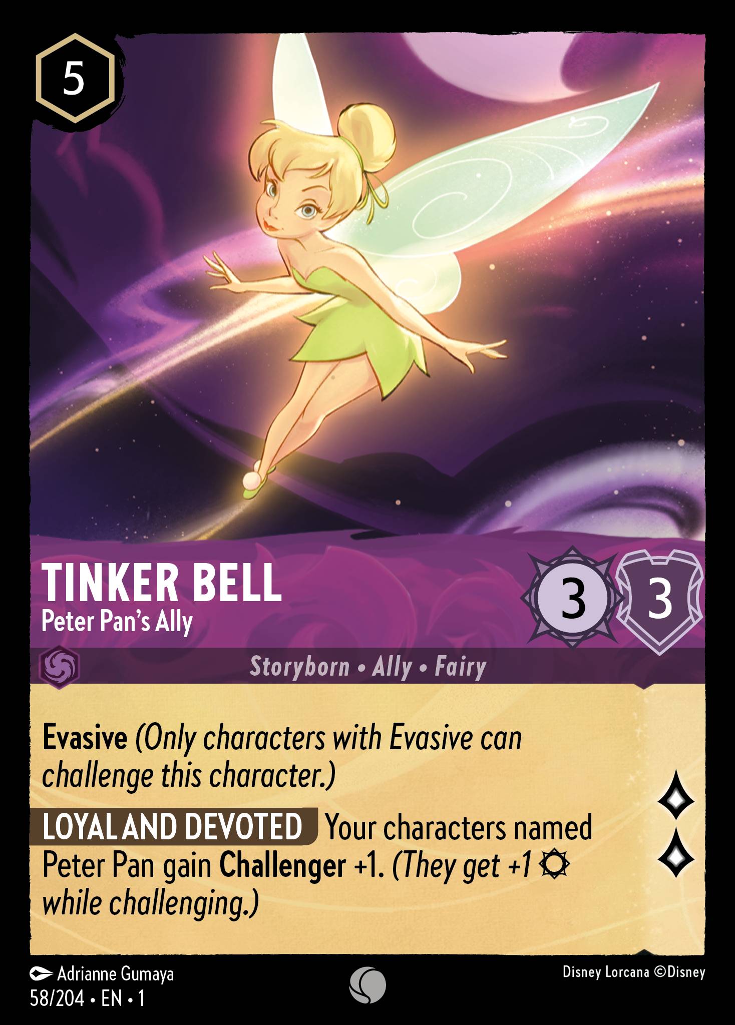 Tinker Bell — Peter Pan’s Ally Disney Lorcana card