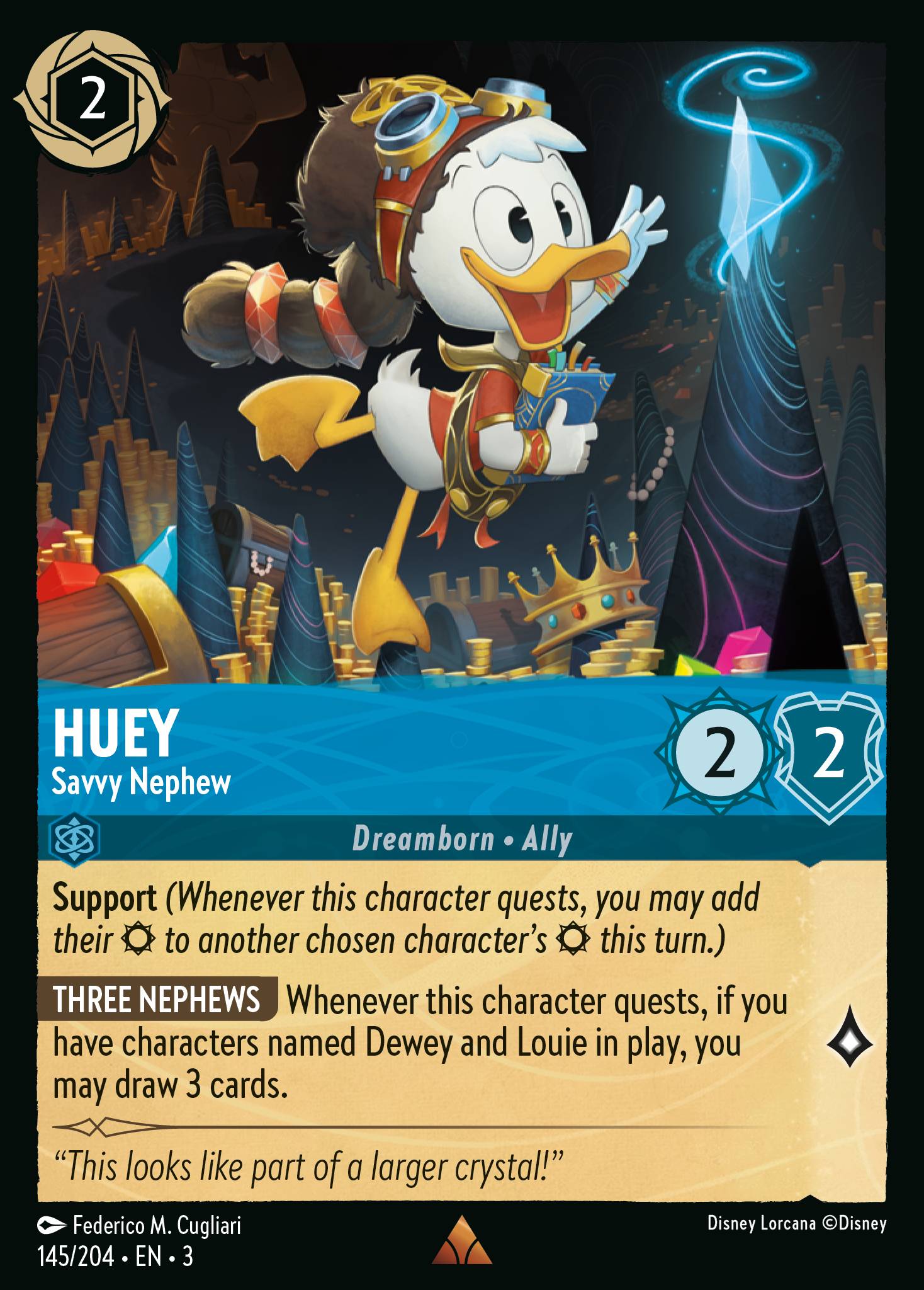 Huey — Savvy Nephew Disney Lorcana card